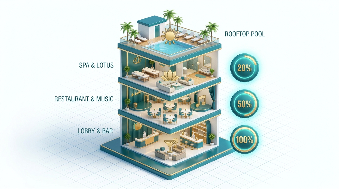 cách tính phí giấy phép nhạc cho khách sạn resort 2026 theo từng khu vực