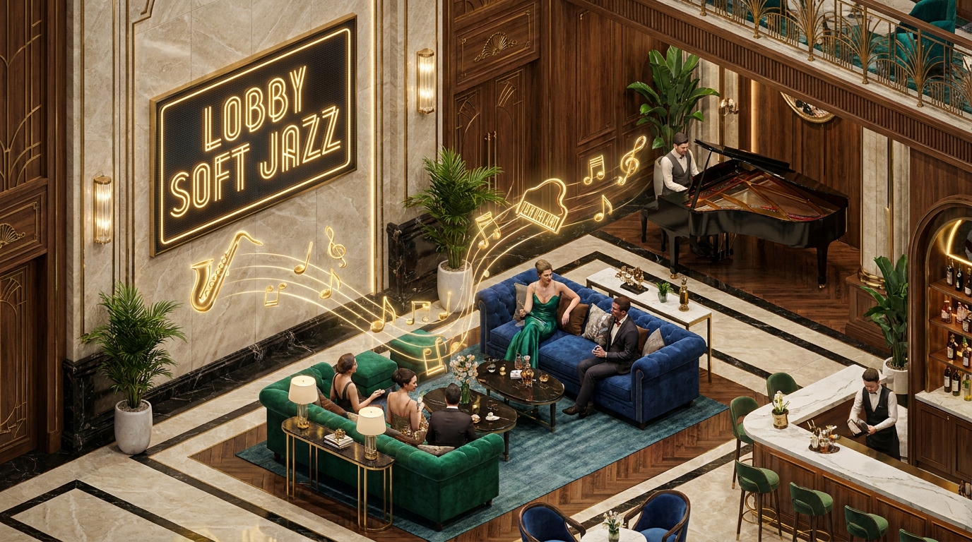 bí quyết chọn nhạc nền sảnh khách sạn playlist lobby soft jazz