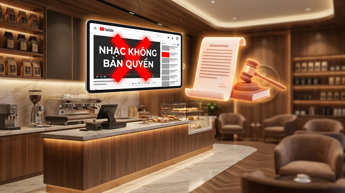 nhạc không bản quyền có dùng được cho quán cà phê nhà hàng không
