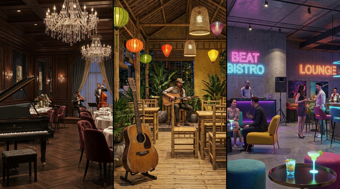 chọn nhạc nền cho nhà hàng fine dining đồng quê và bistro hiện đại
