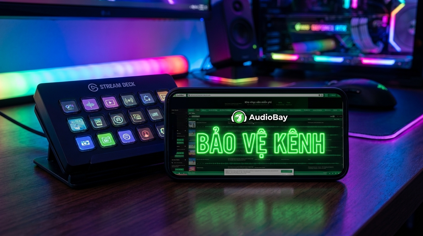 bật whitelist bảo vệ kênh tải nhạc nền cho gamer streamer tại audiobay