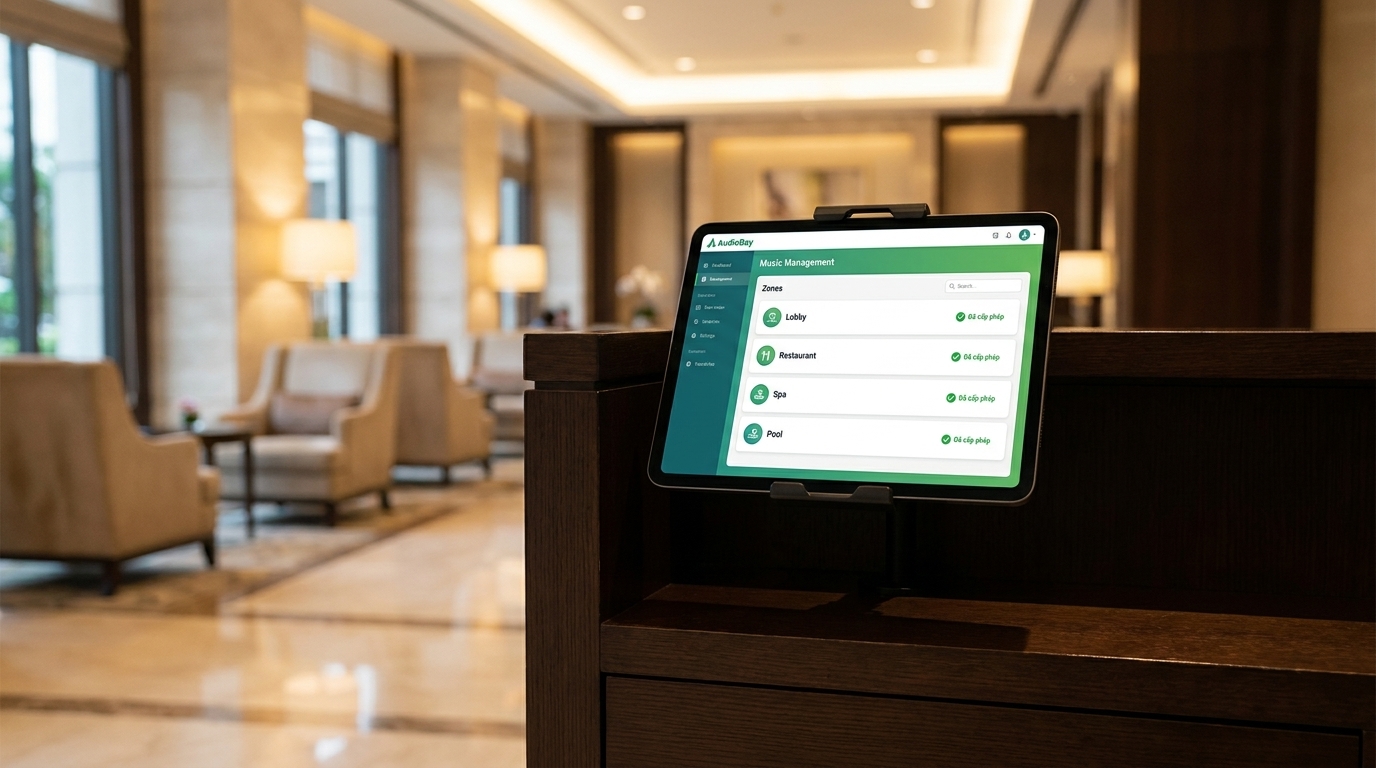 khách sạn resort dùng nhạc nền cần giấy phép gì - quản lý nhiều khu vực 2026