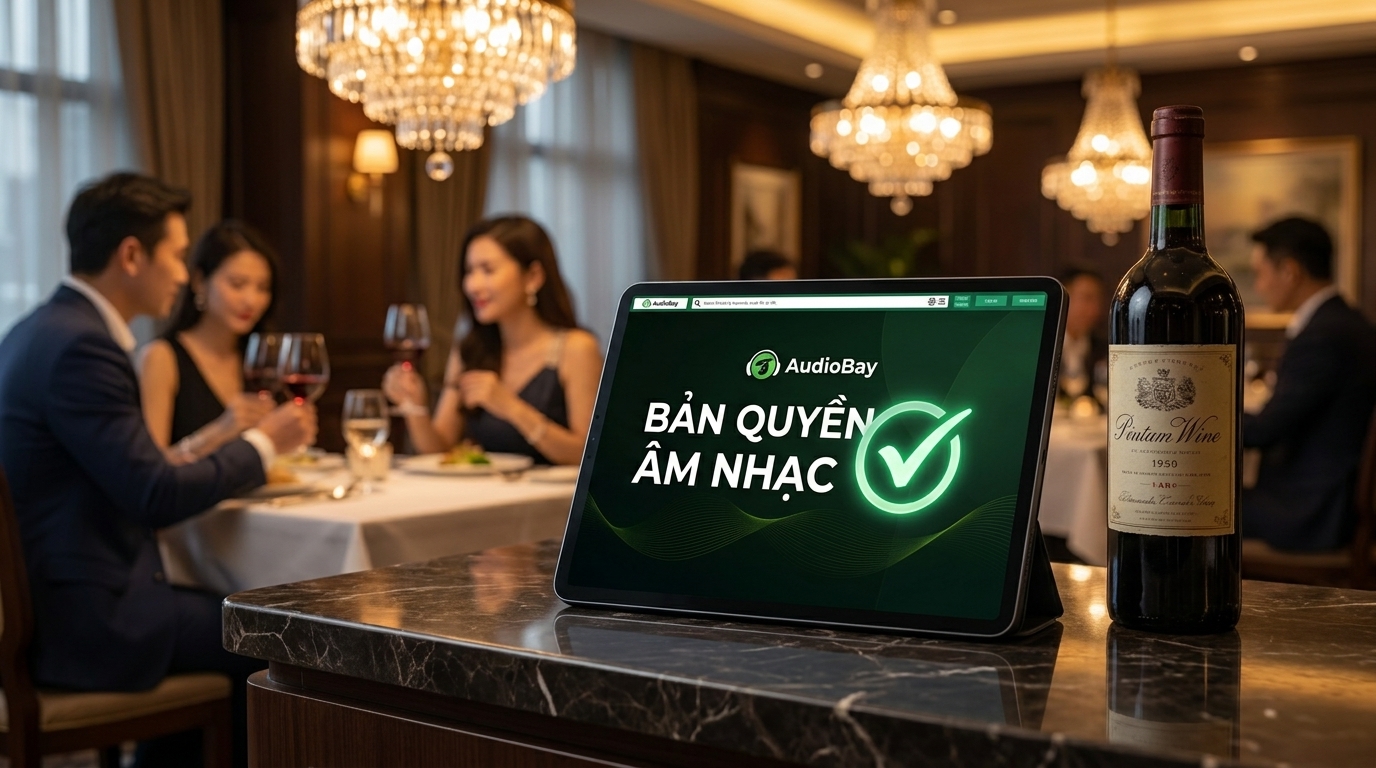 đăng ký nhạc nền fine dining bản quyền từ audiobay tránh phạt