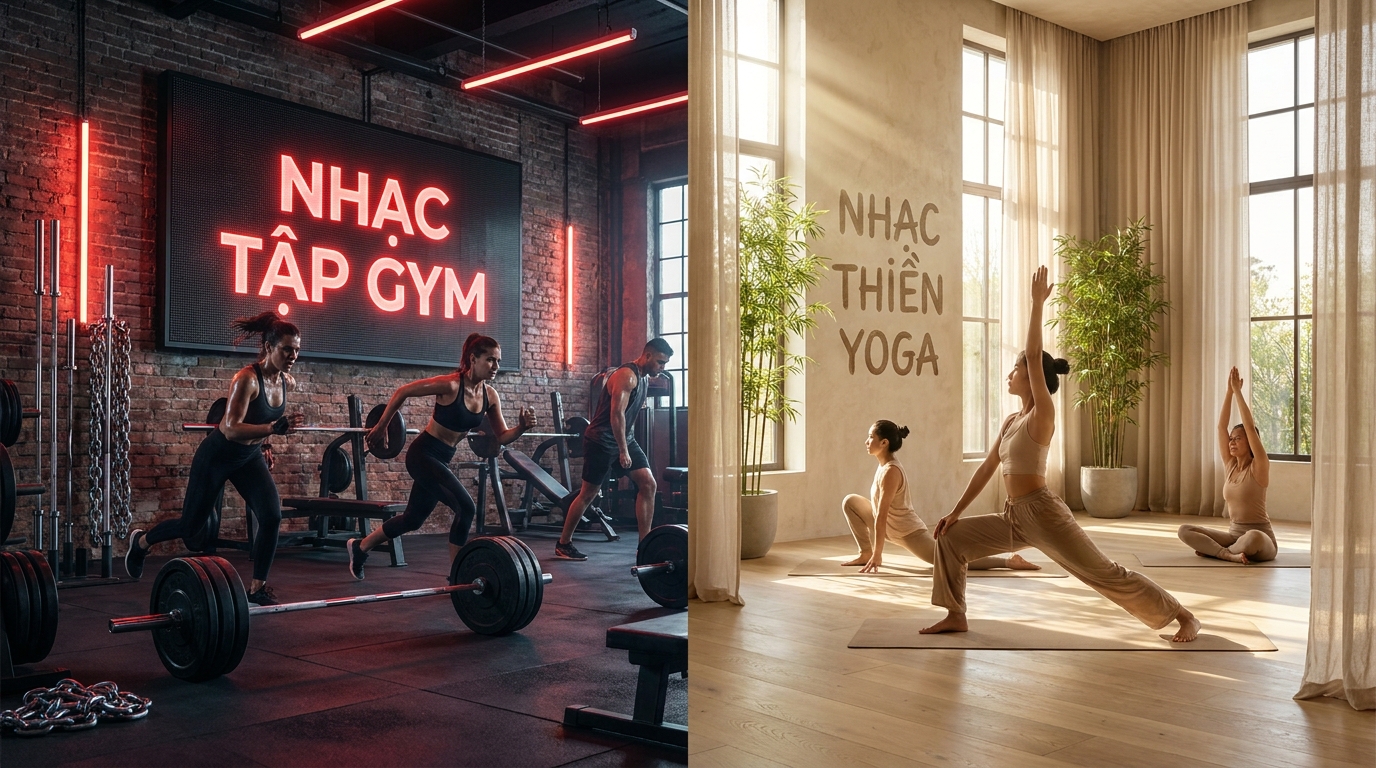 nhạc nền cho phòng gym và yoga năng lượng cao và tĩnh lặng