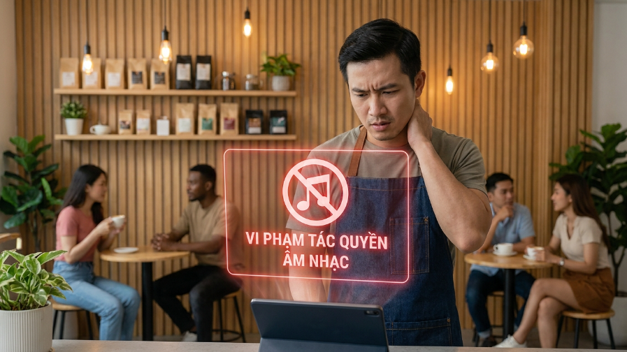 Quán cà phê dính bản quyền nhạc 